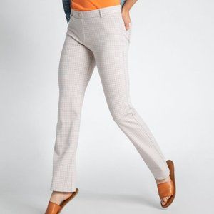 Betabrand Beige Checkered Straight Leg Pants